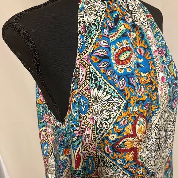 Colorful Paisley Print Halter Shift Dress - Picture 2 of 3